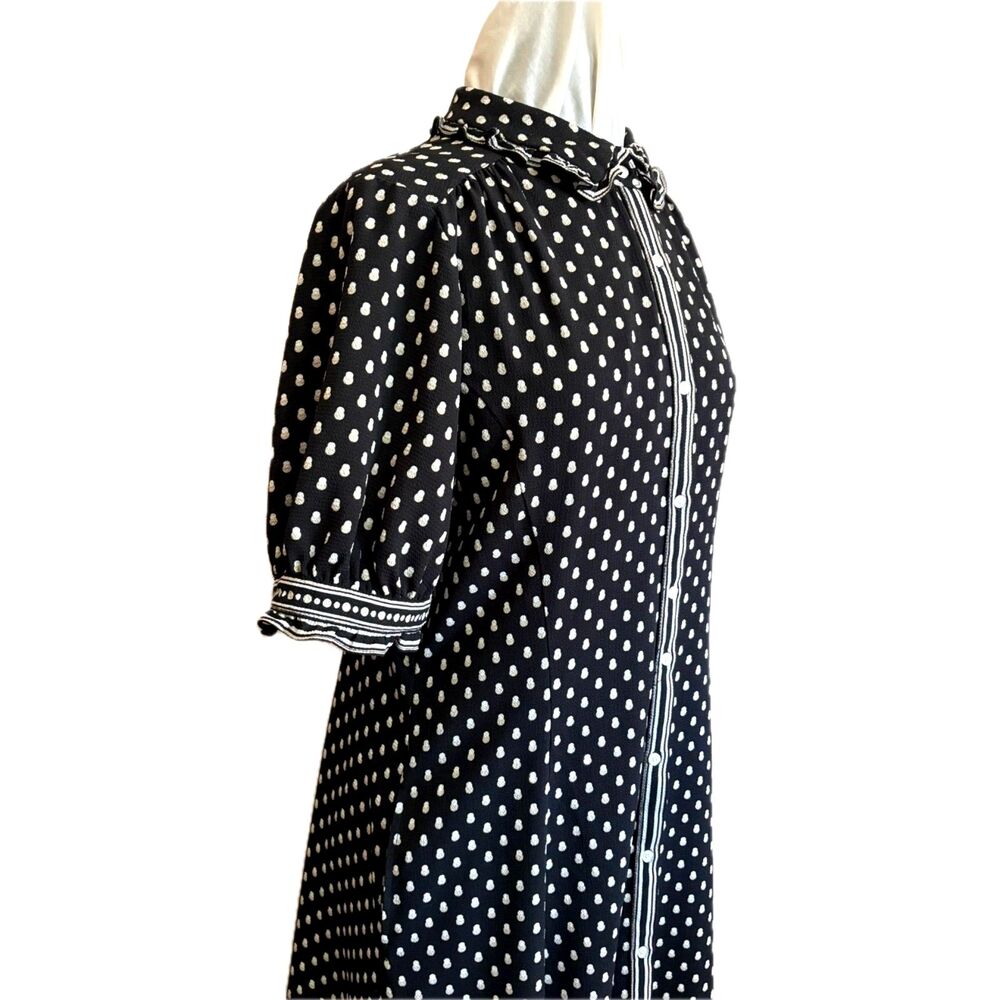 Max Studio Chiffon Midi Shirtdress Polka Dot XL - Picture 4 of 7